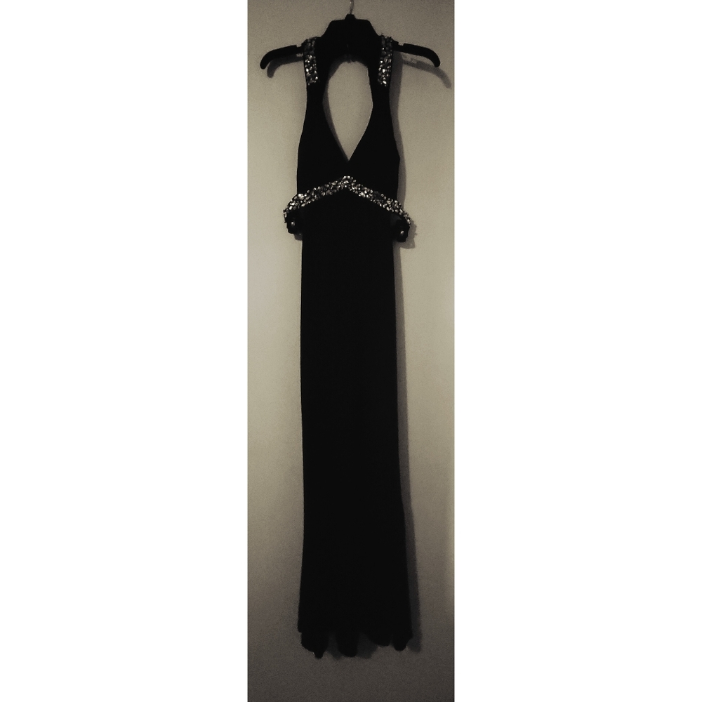 Navy Blue Neckline Dress